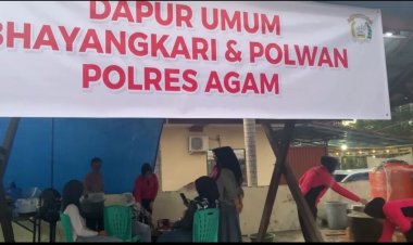 Bhayangkari PC Agam Dirikan Dua Dapur Umum, Suplai Hingga 1.500 Porsi Makanan Setiap Hari untuk Korban Bencana